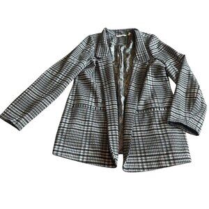 Soft Surroundings Open Front Blazer Jacket Plaid Soft Fabric Size Medium NWOT